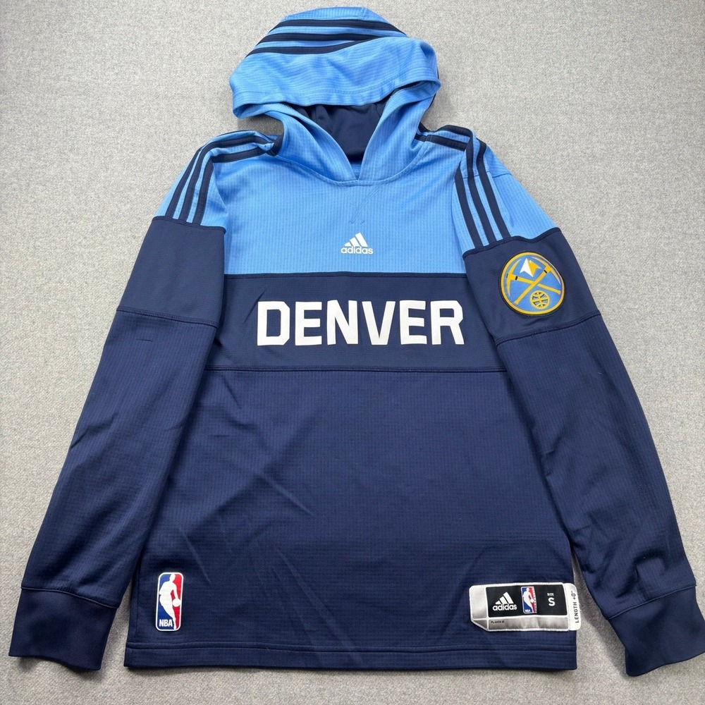 Adidas Denver Nuggets Shooting Hoodie Warm Up Top Men's Small NBA 2014‎ *FLAW